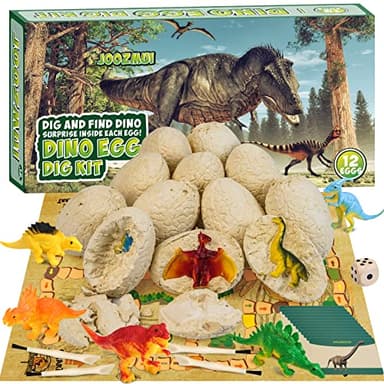 Joozmui Dino Ausgrabungsset für Kinder, Ei Dinosaurier Spielzeug ab 4 5 6 7 8 9 10 Jahre Junge Spielzeug Figuren Geschenk Kinderspielzeug